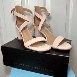 Brand New IDIFU Tan Strappy Heels